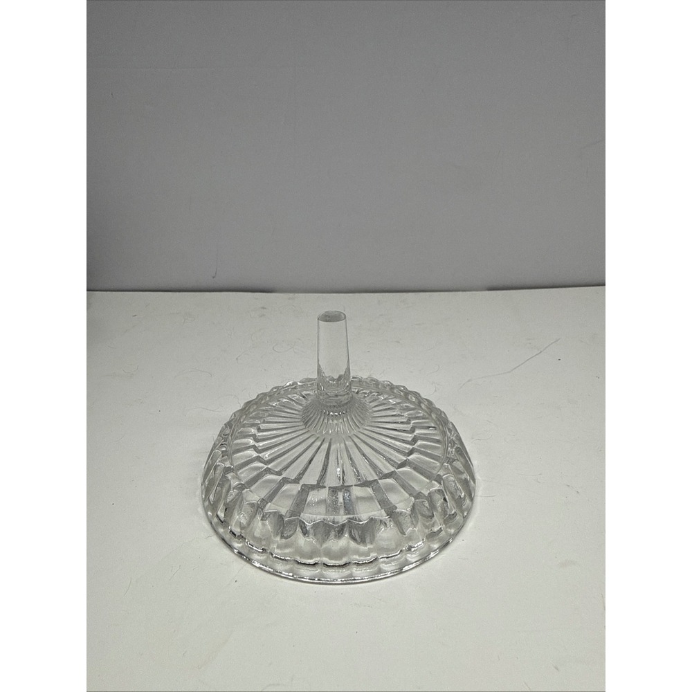 Vintage Avon 1980 Clear Pressed Glass ring holder 4 Inch Sunburst Patten